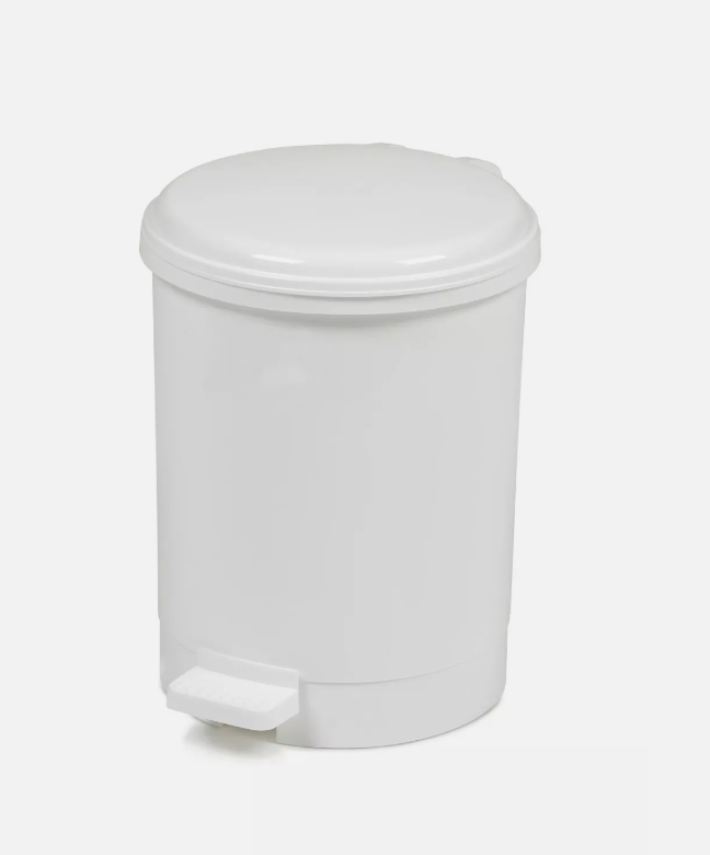 White Plastic Pedal Bin 6 litre - EACH | Shop | Countrywide Healthcare