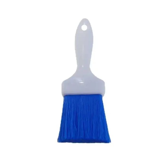 White Plastic Pastry Brush with Blue Bristles - Each

