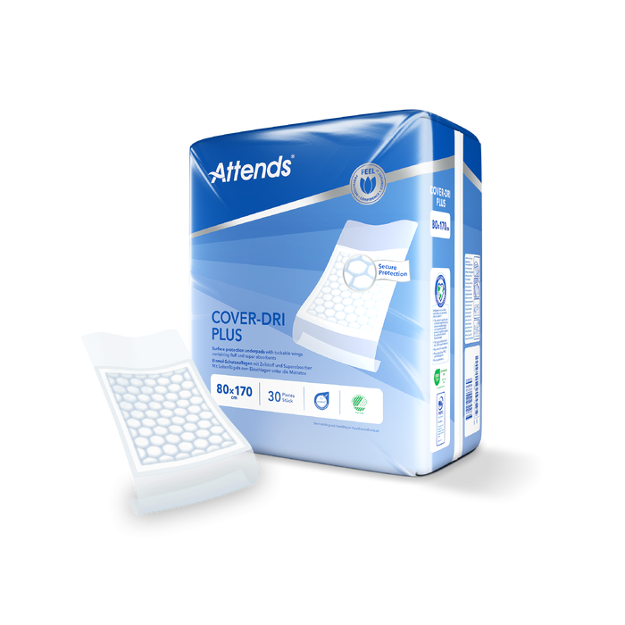 Attends Cover Dri Plus & Wings 80 x 170cm  -  Pack 30