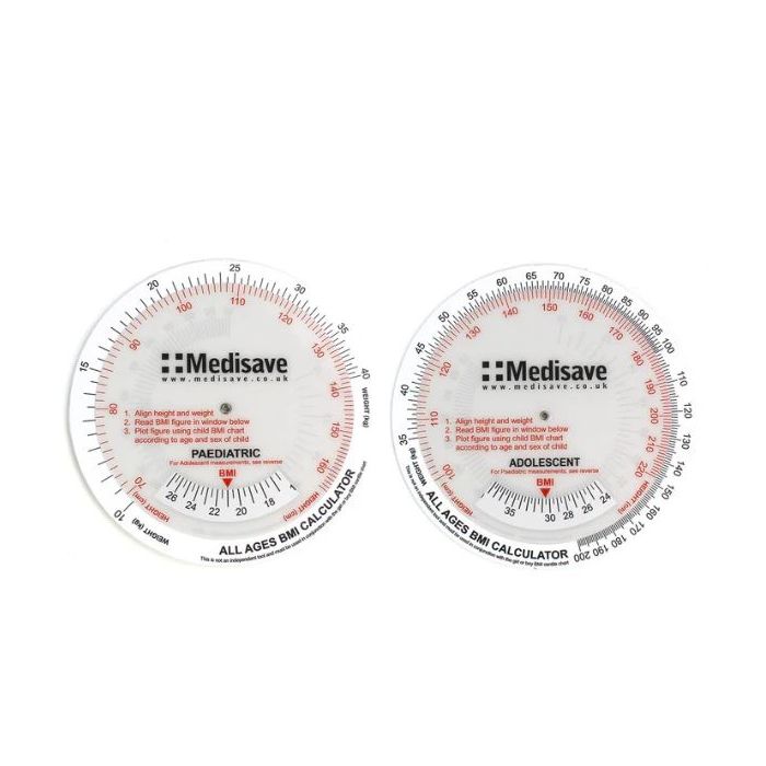 BMI calculator - Double Sided (Paediatric and Adolescent) - Each