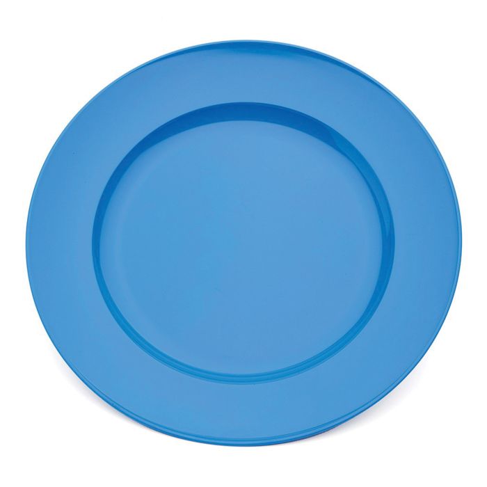 Polycarbonate Dinner Plate Wide Rim (24cm) MED BLUE