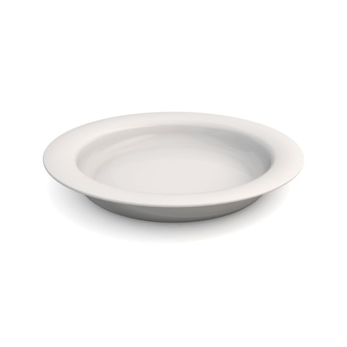 26Cm Melamine Plate With Sloped Base & Non-Slip Bottom White - Each