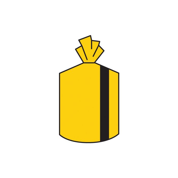 Yellow Dustbin Liners - Printed Black Stripe