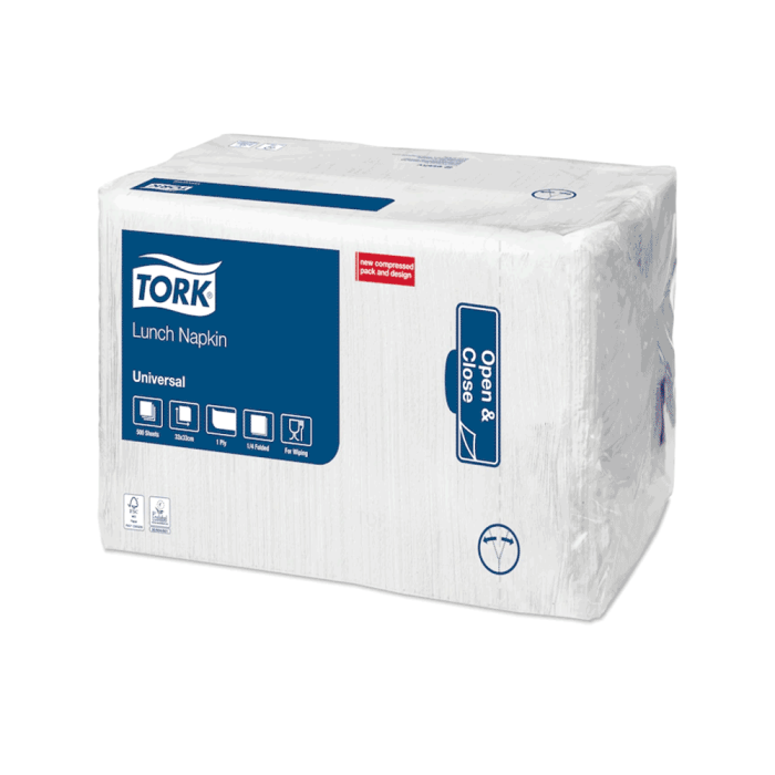 Tork White Lunch Napkin 1 Ply - Pack 500