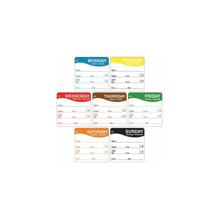 Dissolve-A-Way Label 51mm", Saturday- roll of 250