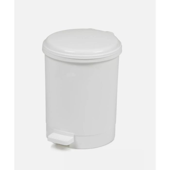 White Plastic Pedal Bin 6 litre - EACH