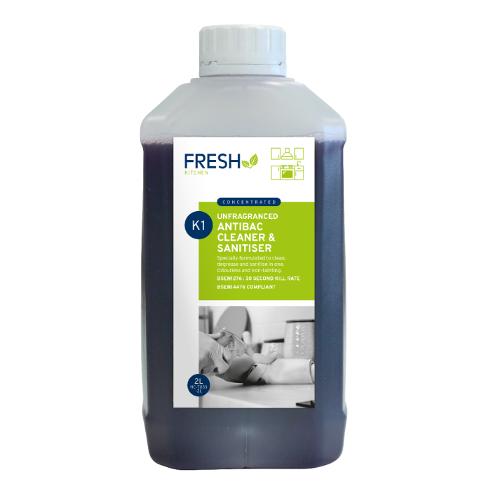 K1 Fresh Super Concentrated Unperfumed Antibac Cleaner and Sanitiser - 2Ltr