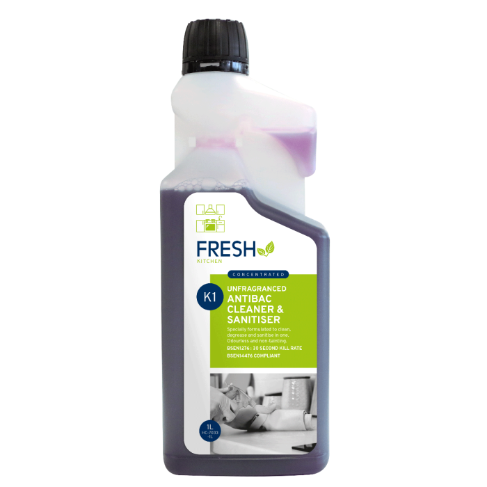 K1 Fresh Super Concentrated Unperfumed Antibac Cleaner and Sanitiser - 1Ltr