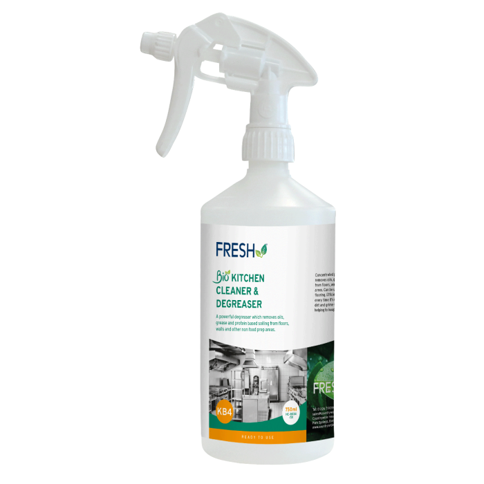 Trigger Bottle & Label for KB4 Fresh-Bio Kitchen Degreaser Concentrate 