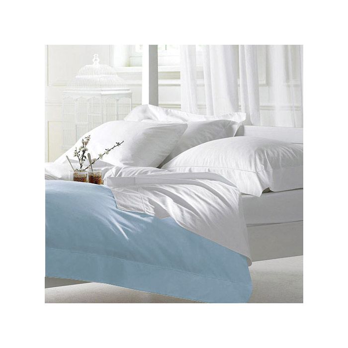 Pale Blue Polycotton Single Fitted Sheet