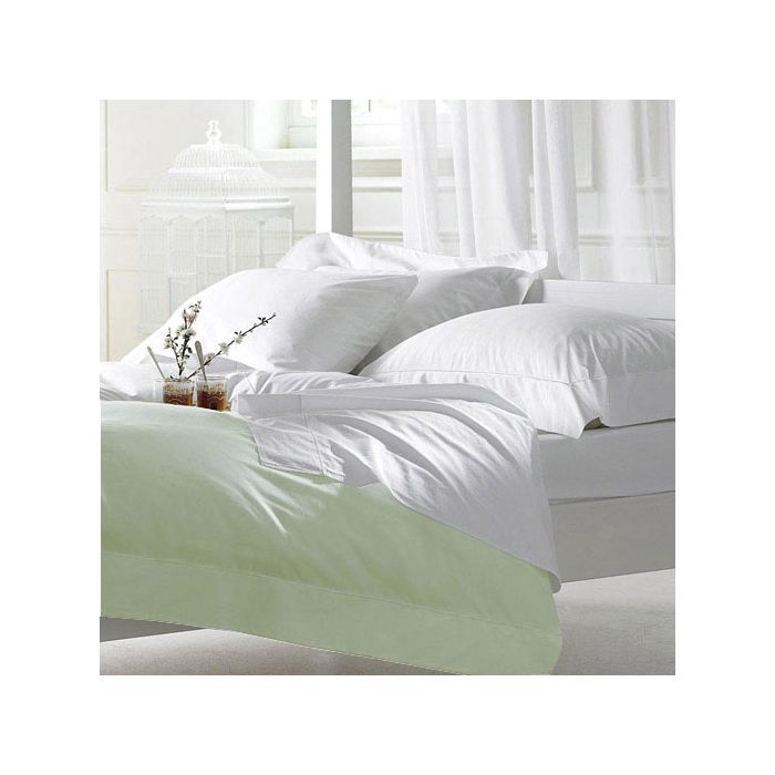 Green Polycotton Single Flat Sheet