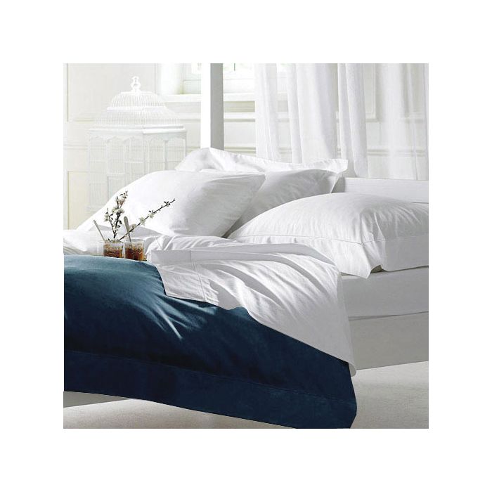 Navy Polycotton Single Flat Sheet