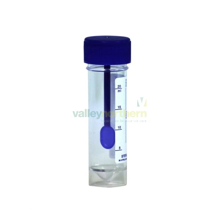 Container 30ml Universal with Spoon Blue Screw Cap Printed Label - Pack 50