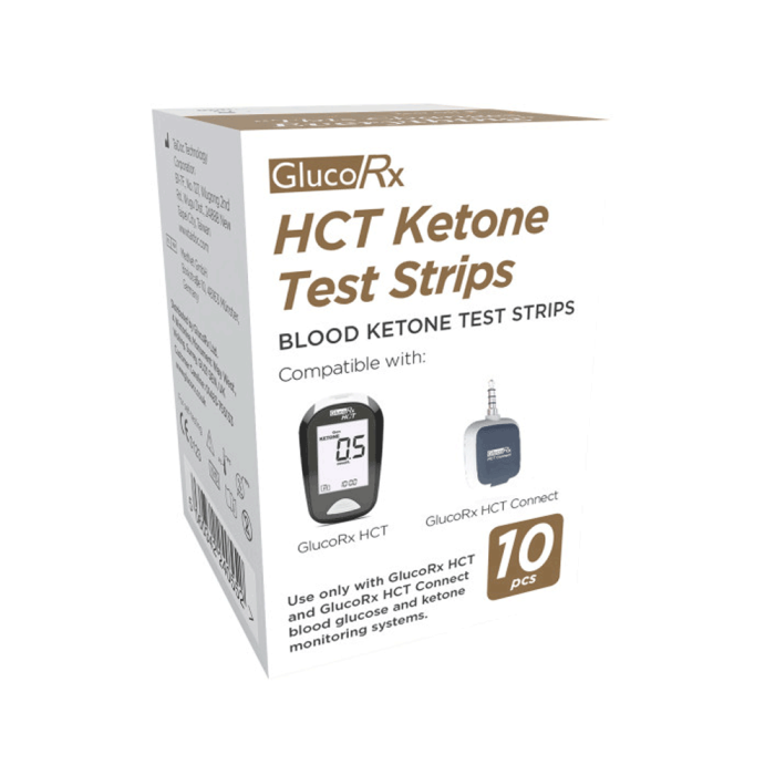 GlucoRX HCT Ketone Strips - Pack of 10
