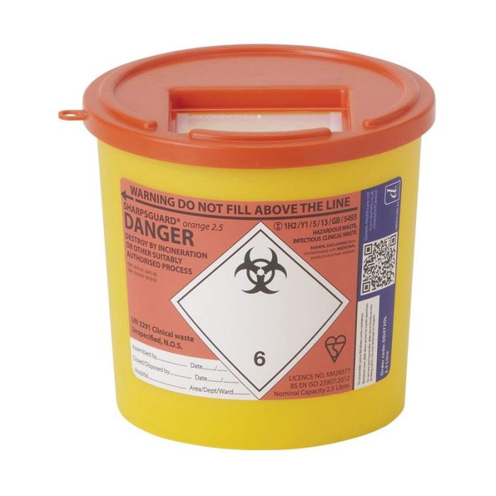 Sharps Container - Orange - 2.5Ltr