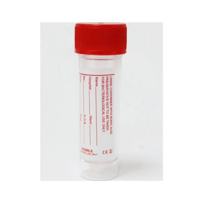 Red Top Mid Stream Urine Tube W/ Boric Acid - Pack 50