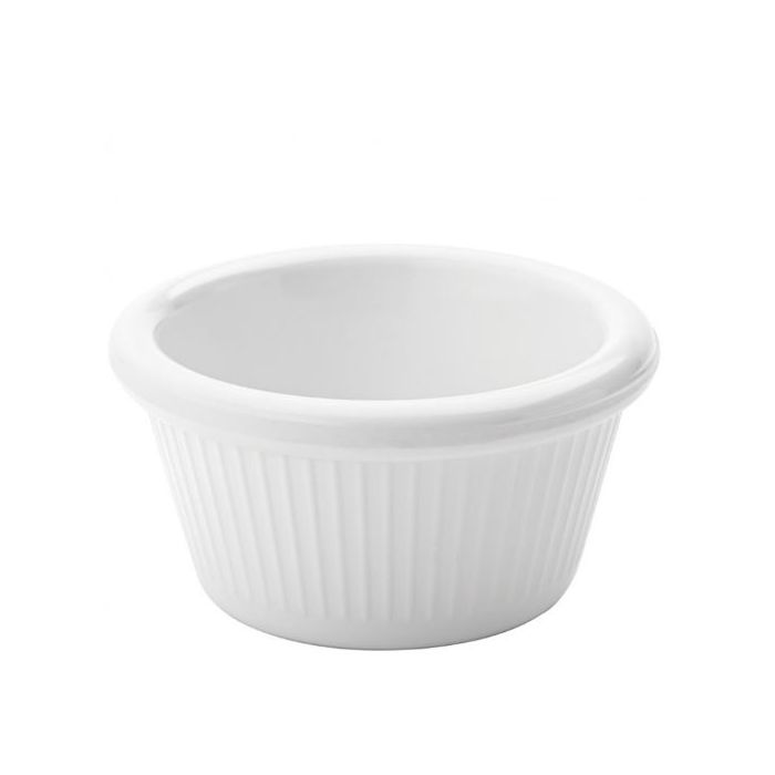 Melamine Ramekin 2oz White Fluted