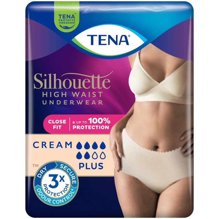 TENA Lady Pants Silhouette Plus Large Cream (High Waist) - Pack 8