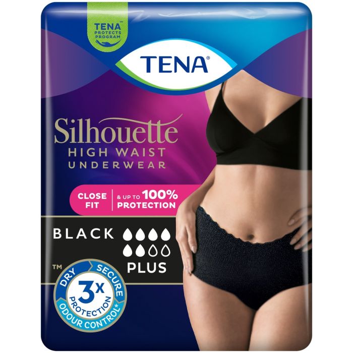 TENA Silhouette Plus Medium - Black (High Waist) - Pack of 9