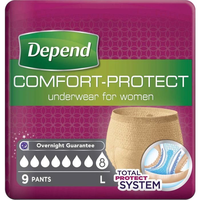 Depend Comfort Protect Pants - Female Large - 9 Pack