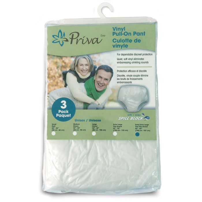 Washable Unisex Vinyl Pull On Pant - MEDIUM - Pack of 3