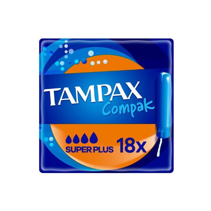 Tampax Compak Super Plus 18ct PMP 6 x 18 pack