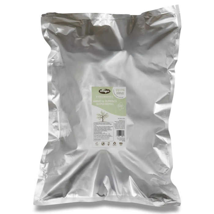 Nilaqua Biodegradable Surface & Hand Wipes - Refill 500 - EACH