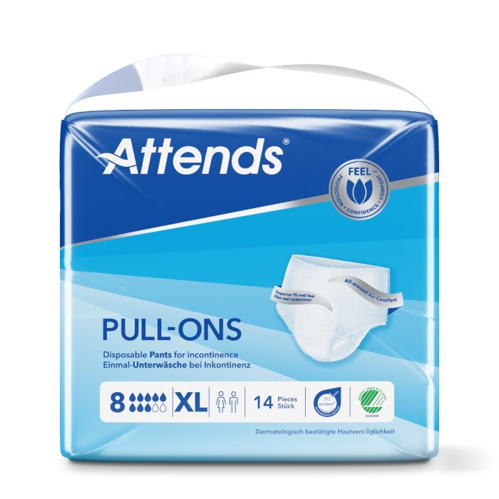 Attends Pull-Ons 8 Extra Large (130-170cm)  -  Pack 14