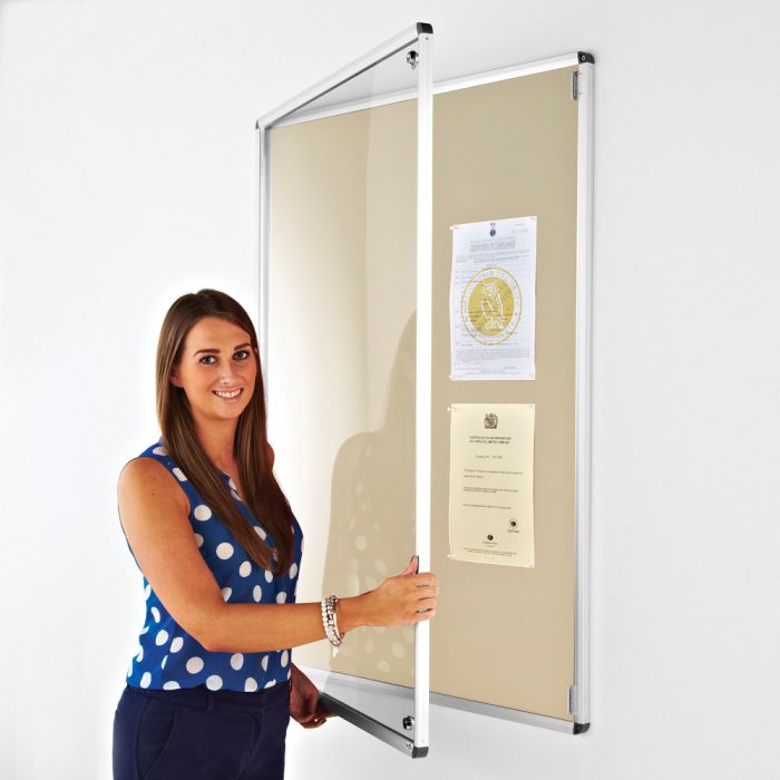 Tamperproof Notice Board - 1200 x 900mm - Beige