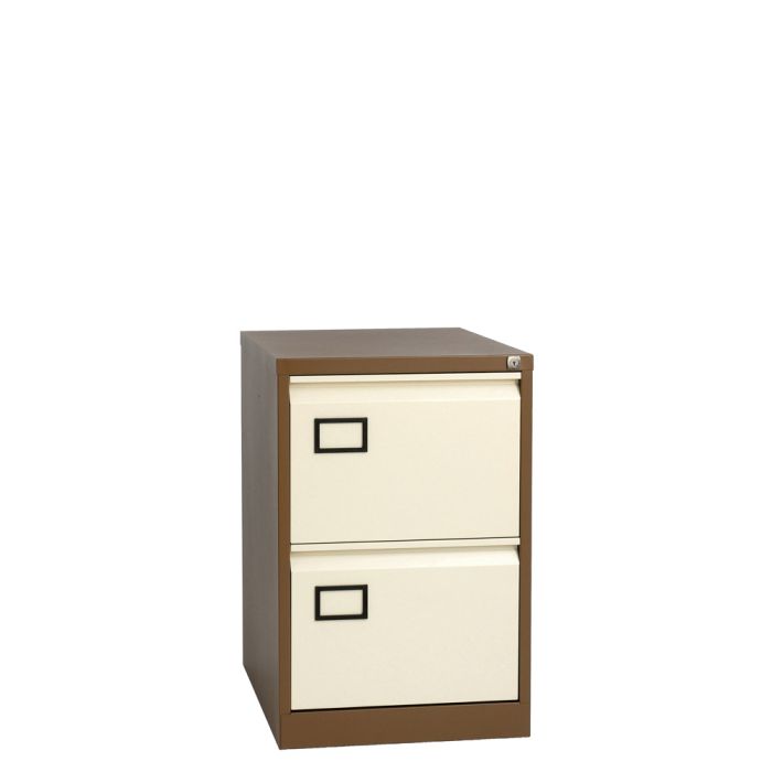 2 Drawer Locking Filing Cabinet - Coffee Cream