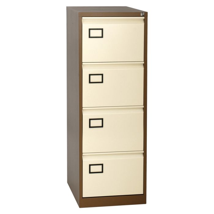 4 Drawer Locking Filing Cabinet - Coffee Cream