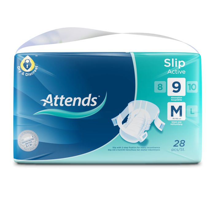 Attends Slip Active  9 Medium  -  Pack 28