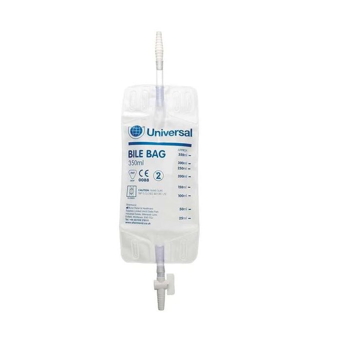 350ml Sterile Bile Collection Bags (With Wide Bore Connector) - Each
