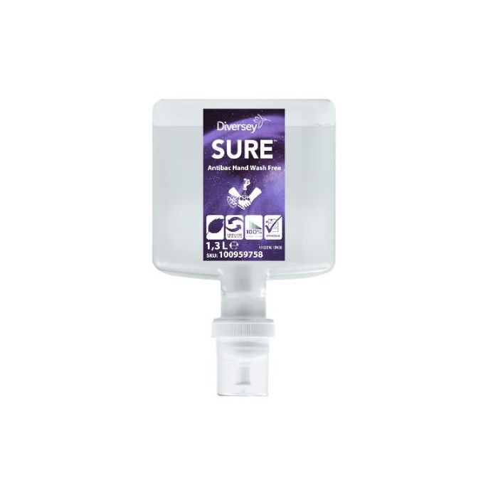 Sure Antibac Handwash. Free IC, 1.3L - Case of 4