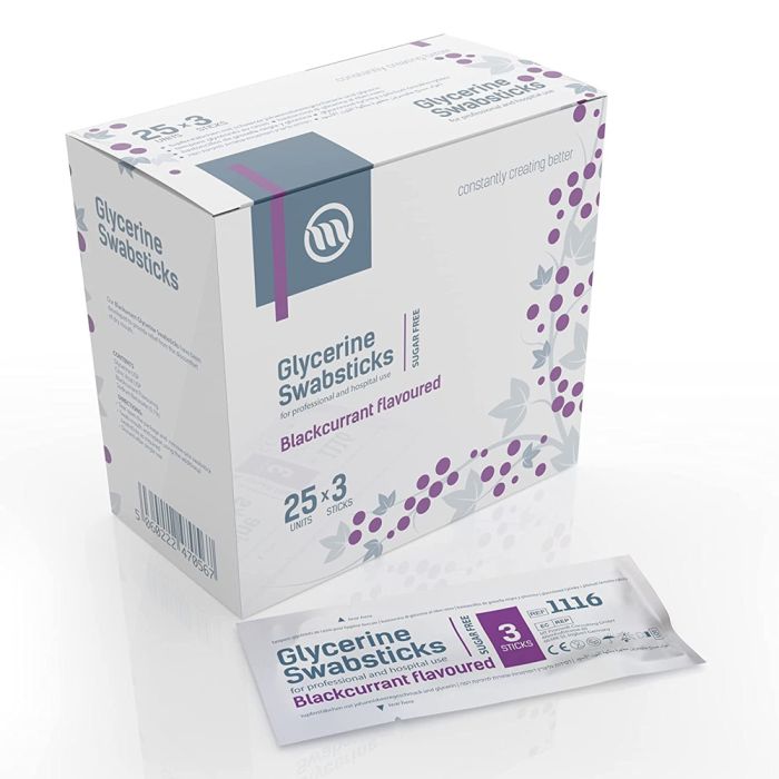 Swab Oral Blackcurrant And Glycerine Sugar Free |  Pack 75