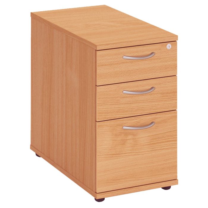 Desk Height 3 Drawer Pedestal - 800d - Beech