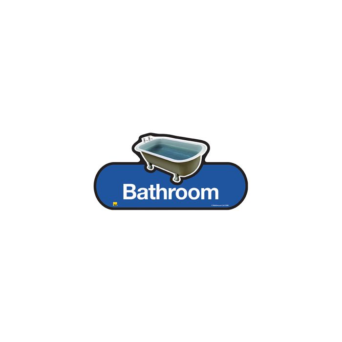 Bathroom Door Sign Blue