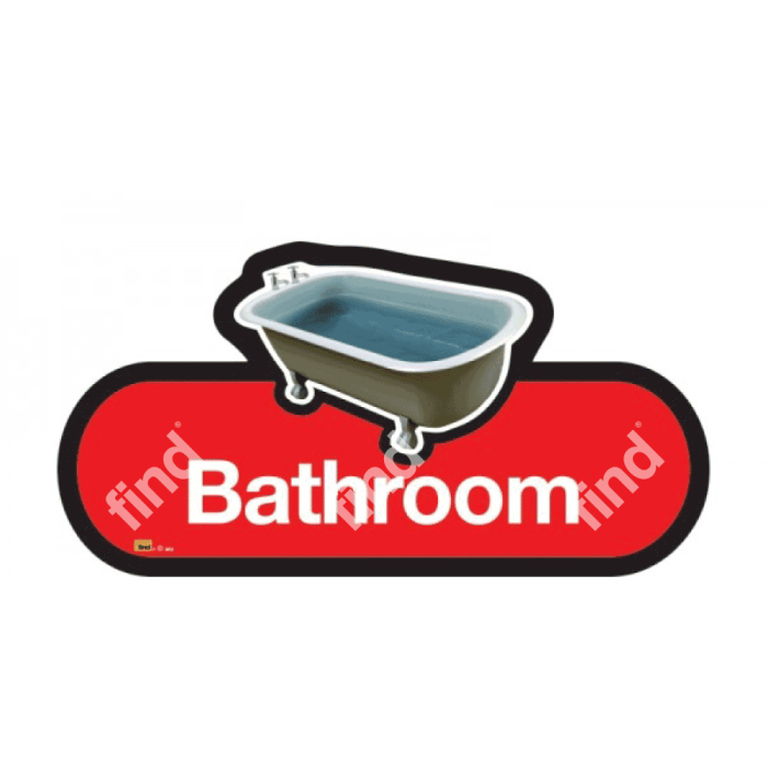 Bathroom Door Sign Red