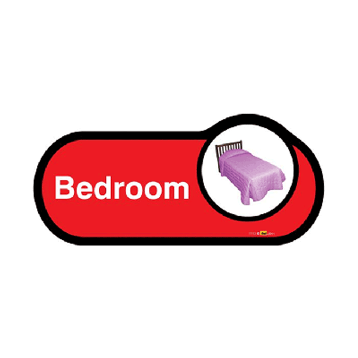 Bedroom Door Sign Red