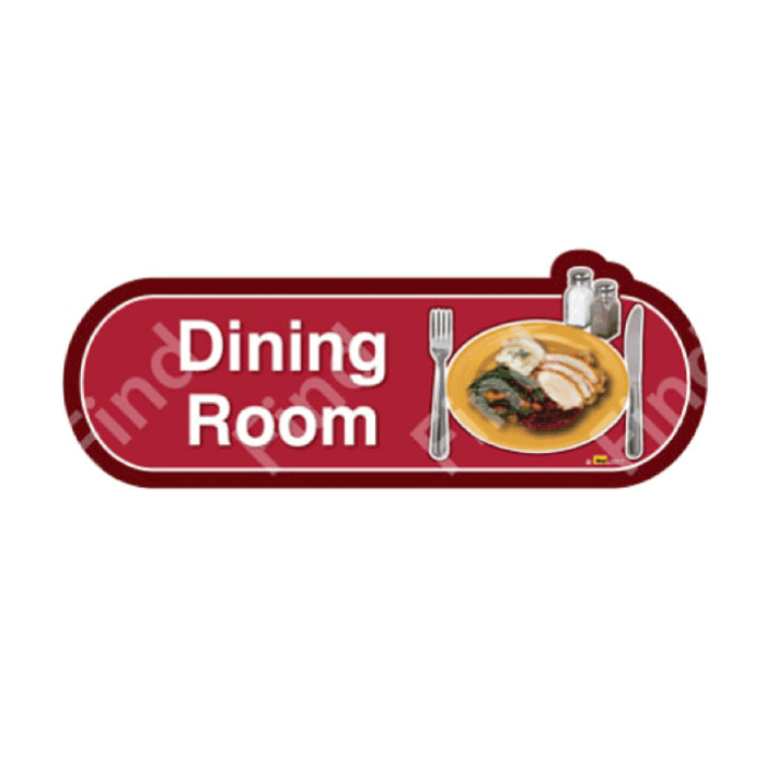 Dining Room Door Sign Red
