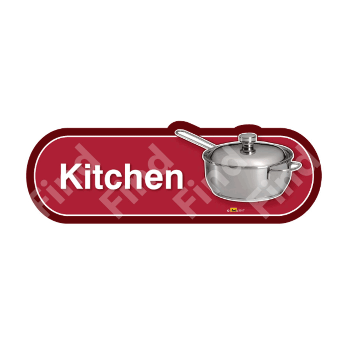 Kitchen Door Sign Red 