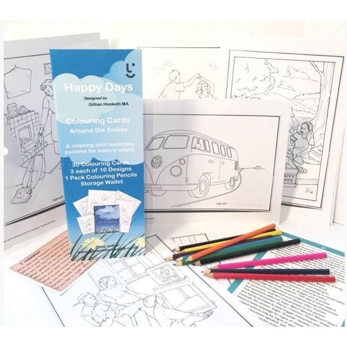 Activity Pack Colouring Cards Around The Sixties ( 1950 - 1960 ) - Each 