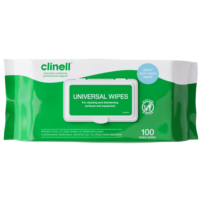 Clinell Universal Surface Wipes  - Pack 100