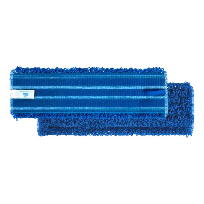 MICRORICCIO Velcro Flat Mop Head- Blue - 40cm