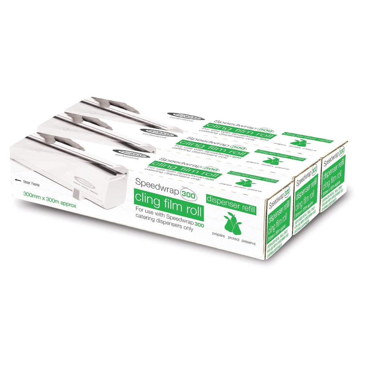 Cling Film 30cmx300m to fit Speedwrap Dispenser - Pack of 3
