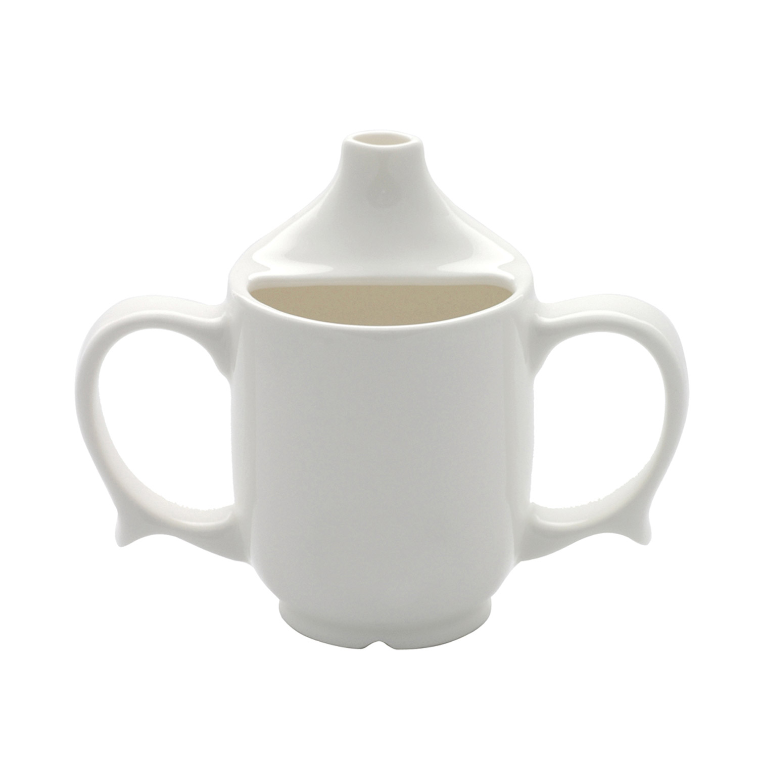 Dignity - Two Handled Ceramic Feeder Cup - 250ml - White