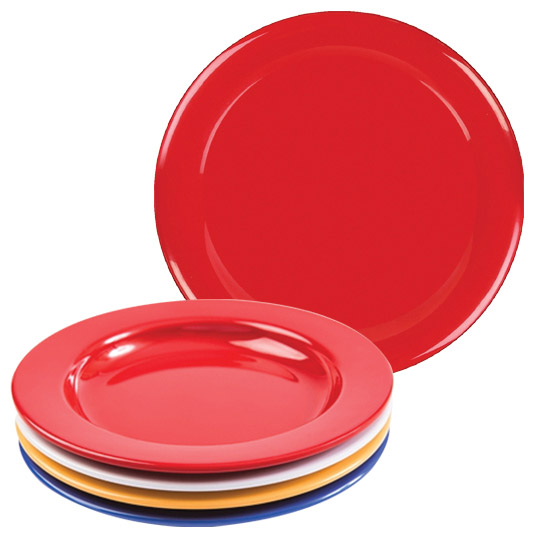 Red Melamine Dinner Plate with Steep Side - 23cm