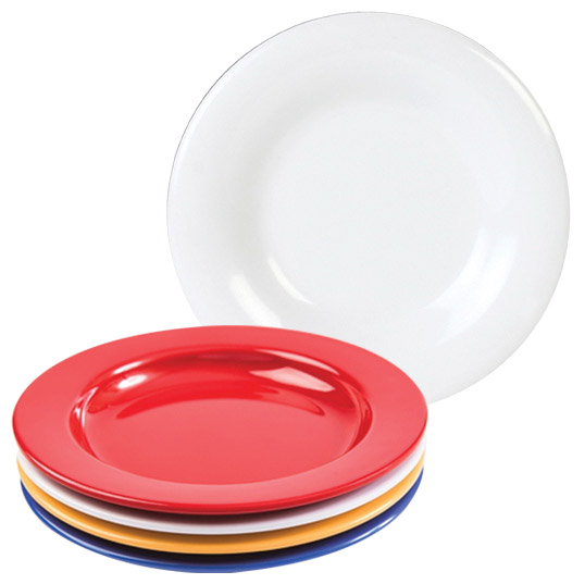 White Melamine Dinner Plate with Steep Side - 23cm