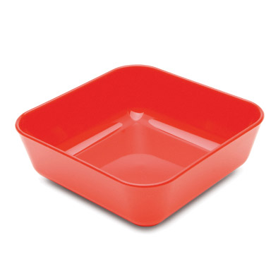 Polycarbonate Square Snack Dish - Red