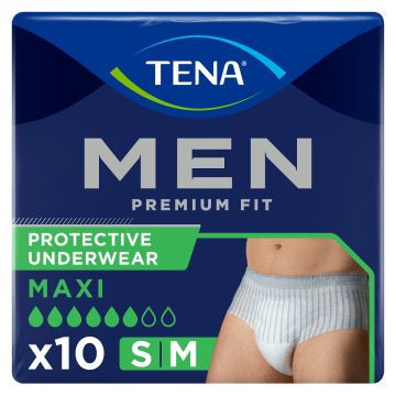 Tena Men Premium Fit Protective Underwear Maxi S/M (75-100cm) - Pack 10   